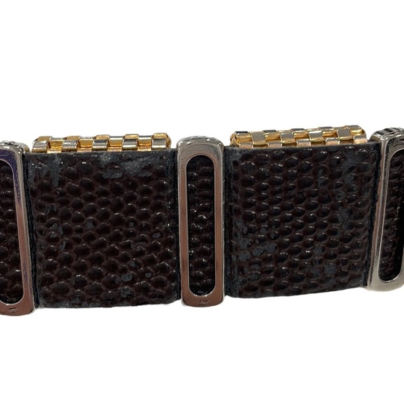 Nanni leather and gold Embellishment Italian made belt .
